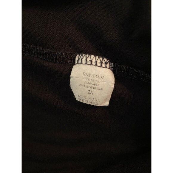 Pebble & Rose? Womens Black Plus Sz 2X Off Shoulder Stretch Top Blouse Pom Pom - Picture 7 of 9